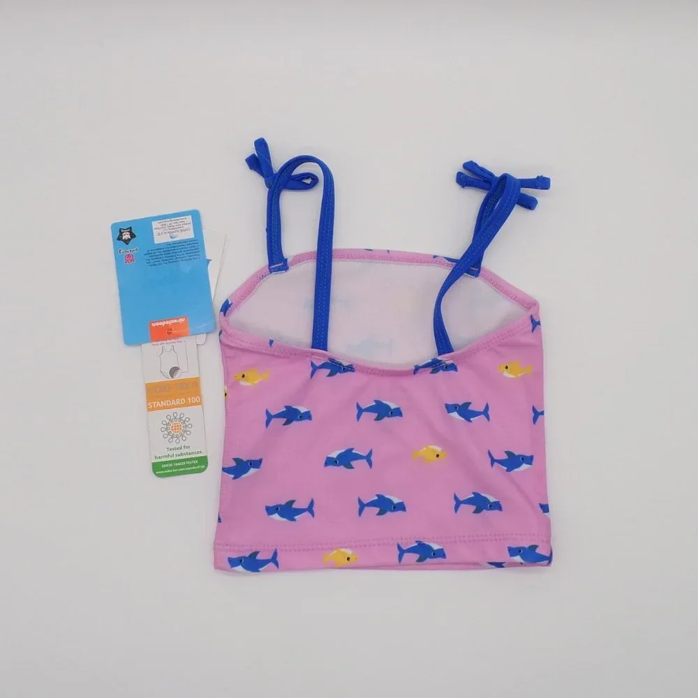 Pinkfong BABY SHARK Girl Swimsuit Sz 12 Month Pink Two Piece Suit Beach